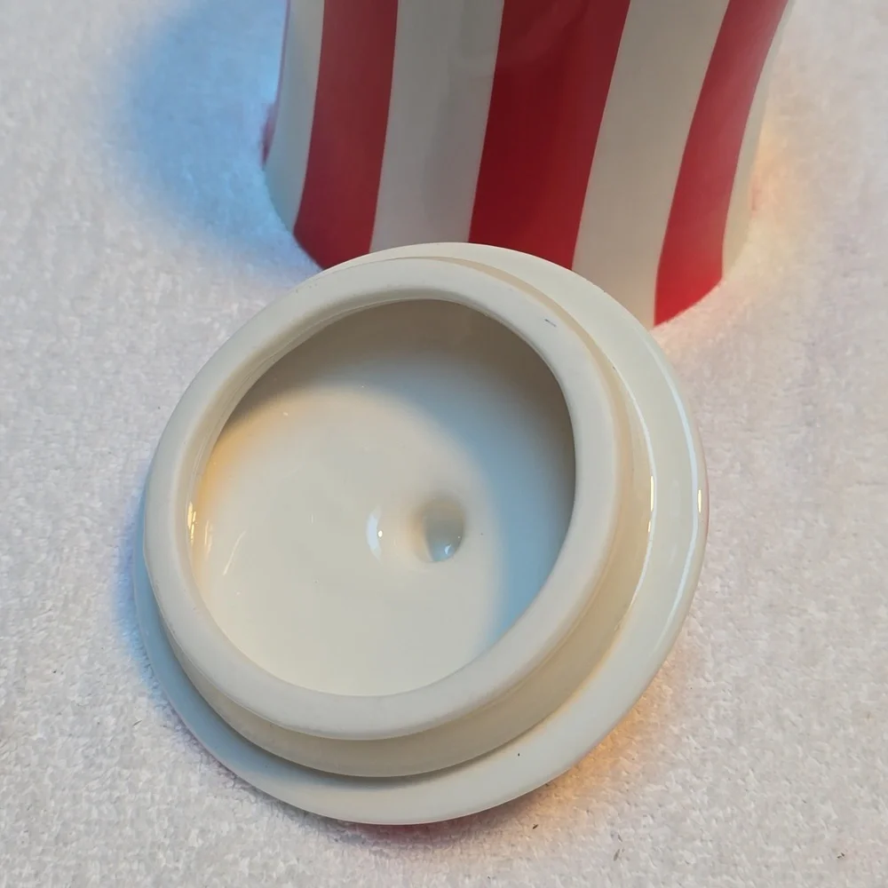 Jonathan Adler Red and White Striped Canister
